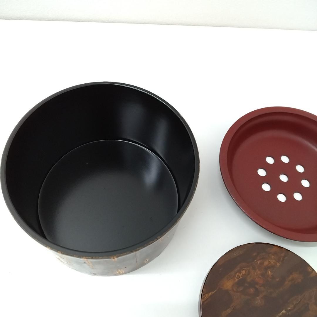 若《RJXSX》樺細工　角館　茶びつ　茶筒　茶器セット　茶こし