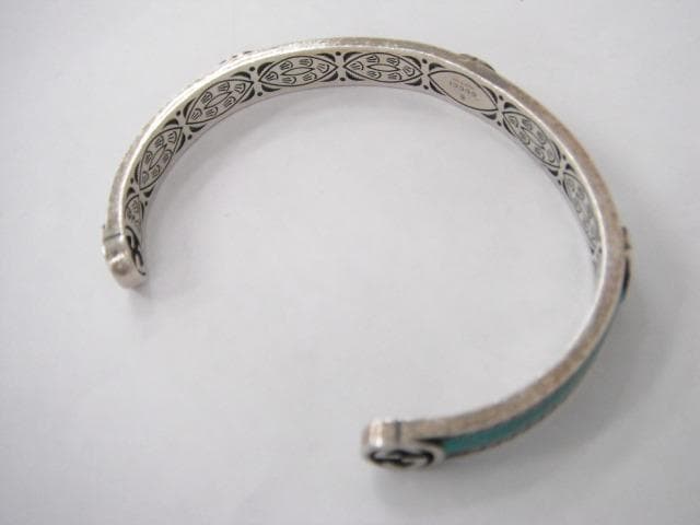 グッチ インターロッキングG ブレスレット ターコイズ バングル サイズ19　a
