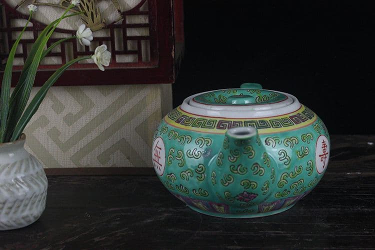 中国 景徳鎮「萬壽無疆」蓋付き スープ鉢シュガーポット大鉢 茶釜