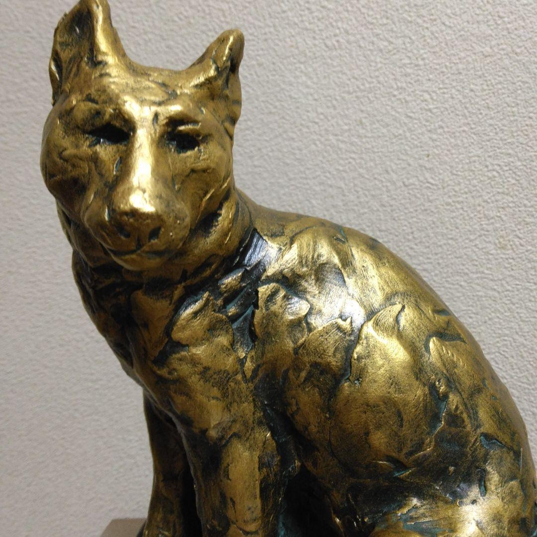人間国宝 北村 西望 作 銅像 ブロンズ 金犬彫刻 オブジェ 本体＆台座