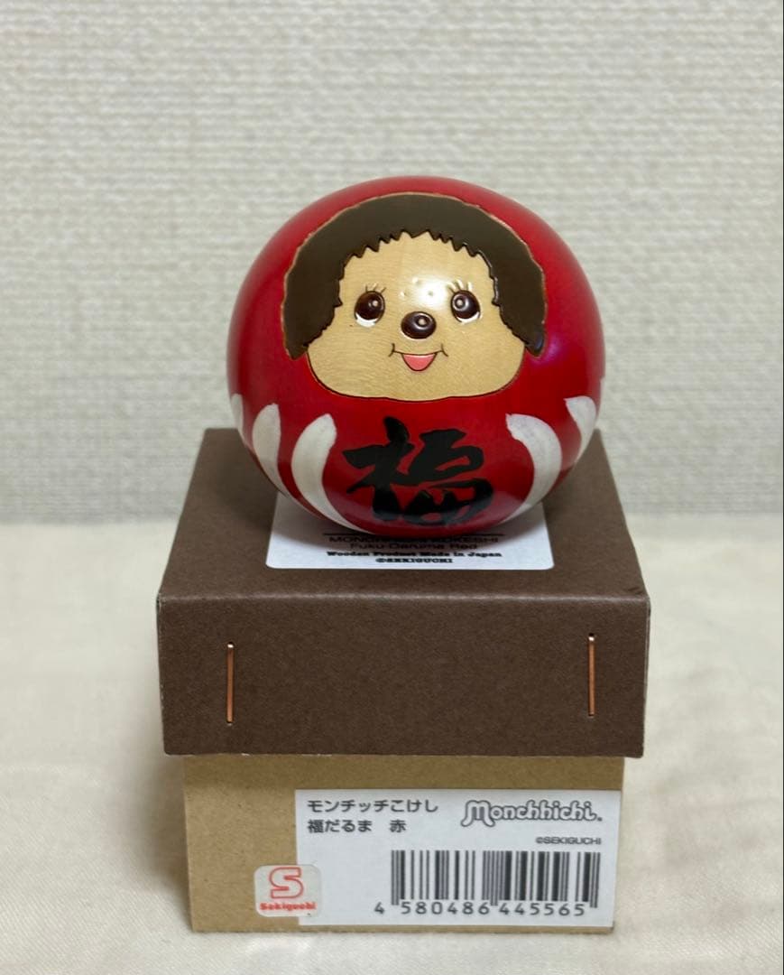 新品 卯三郎こけし モンチッチ 福だるま 赤