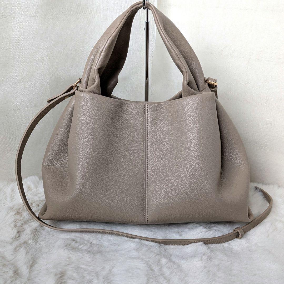 ポレーヌ ヌメロ・ヌフ ハンドバッグ グレージュ系 2WAY　　　♦かめのこ様♦