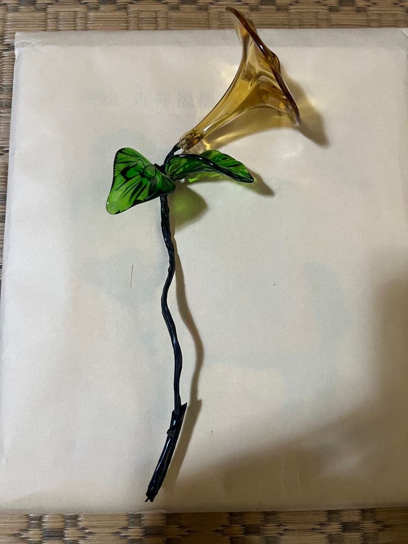 O-762】琉球ガラス アサガオ 朝顔 花瓶 - メルカリ