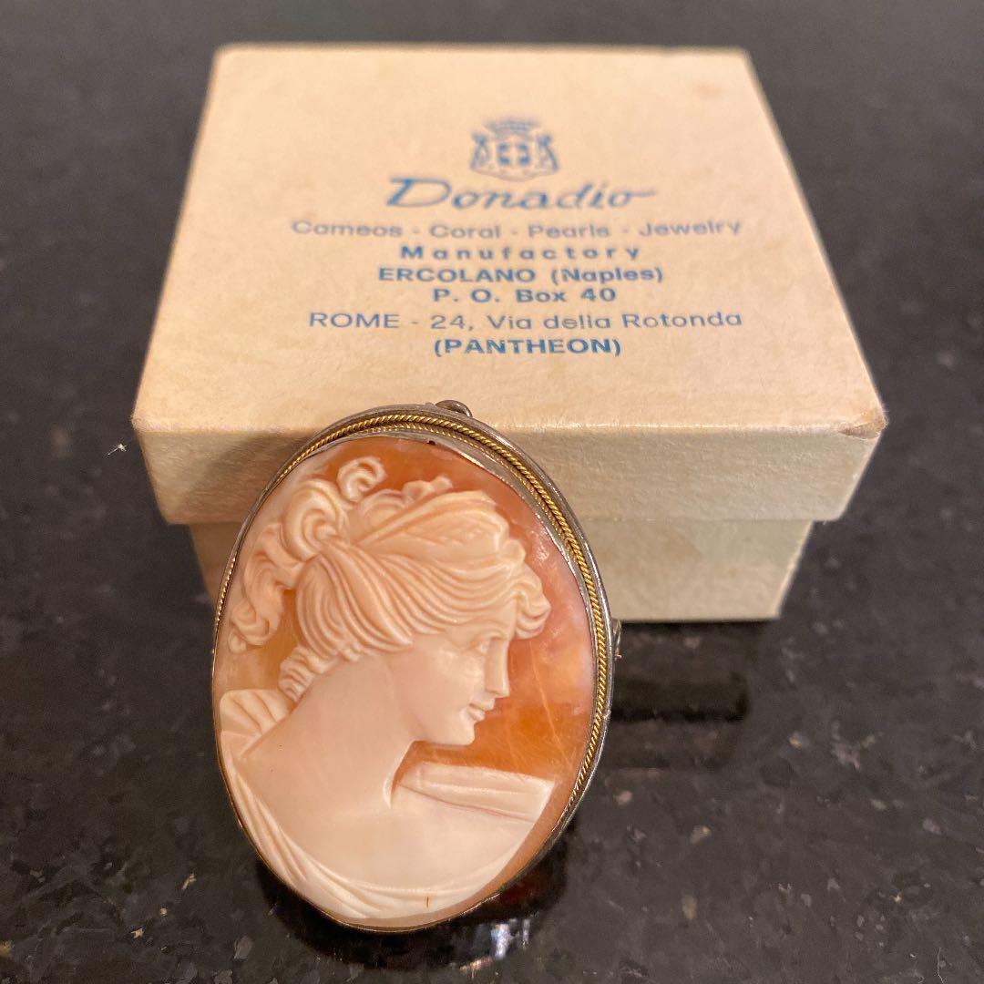 希少♡箱付き】アンティーク Donadio カメオ ブローチ ペンダント