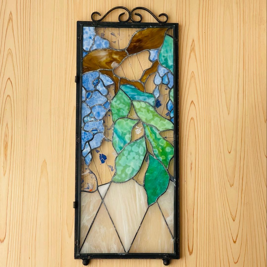 ✮美品✮ ステンドグラス ボタニカル 壁掛け オブジェ
