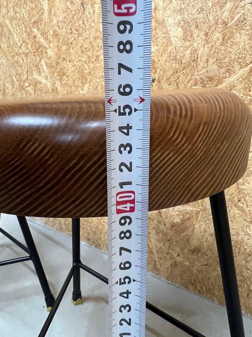 ブラウン円形スツール2脚セット