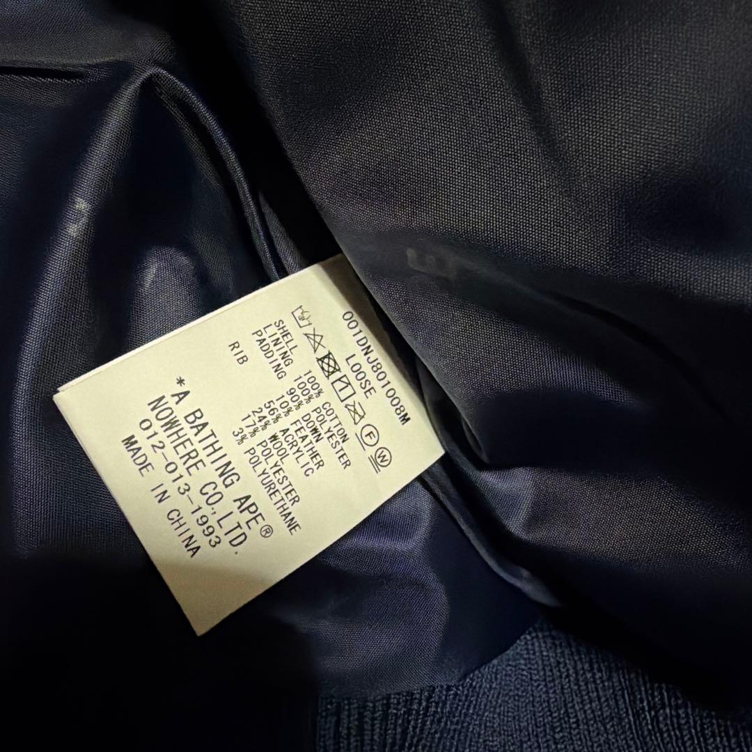 A BATHING APE BAPE ラブジェネチェック　ダウンジャケット　M