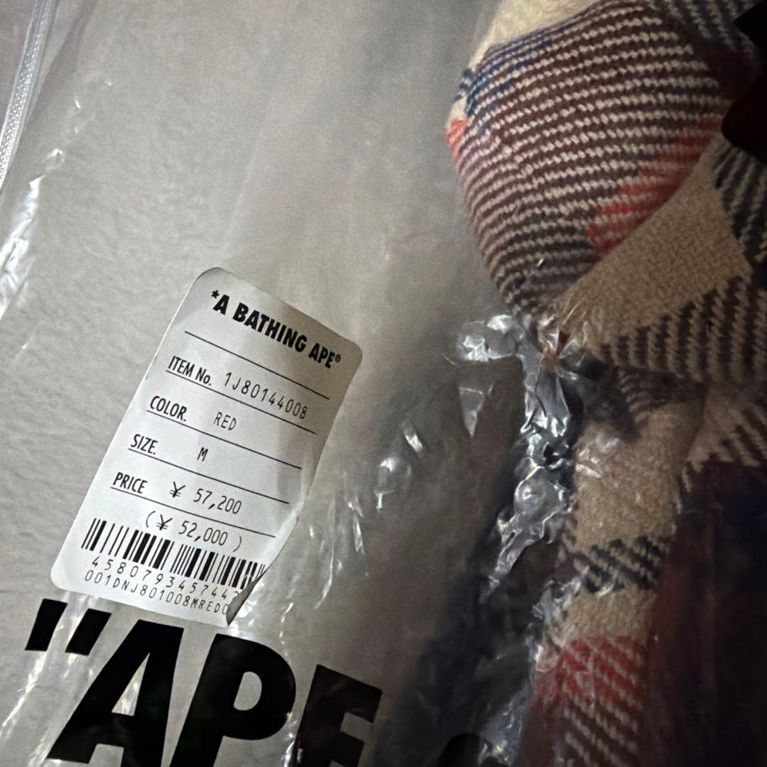 A BATHING APE BAPE ラブジェネチェック　ダウンジャケット　M