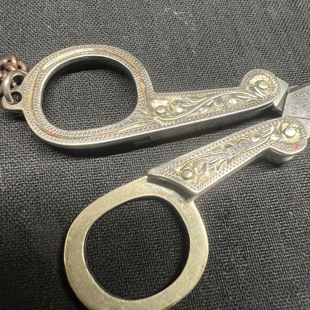 〇Bb右1183 ハサミ キーホルダー ステンレス製 シルバー