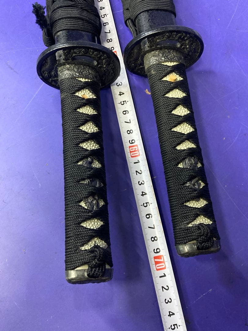 G）模造刀　日本刀　脇差　黒　2本セット