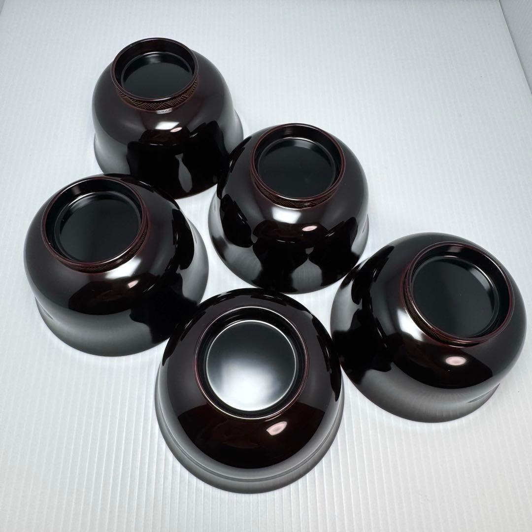 新品 輪島塗 汁椀 お椀 ５客セット 漆 漆器 伝統工芸 吸物椀 輪島漆器