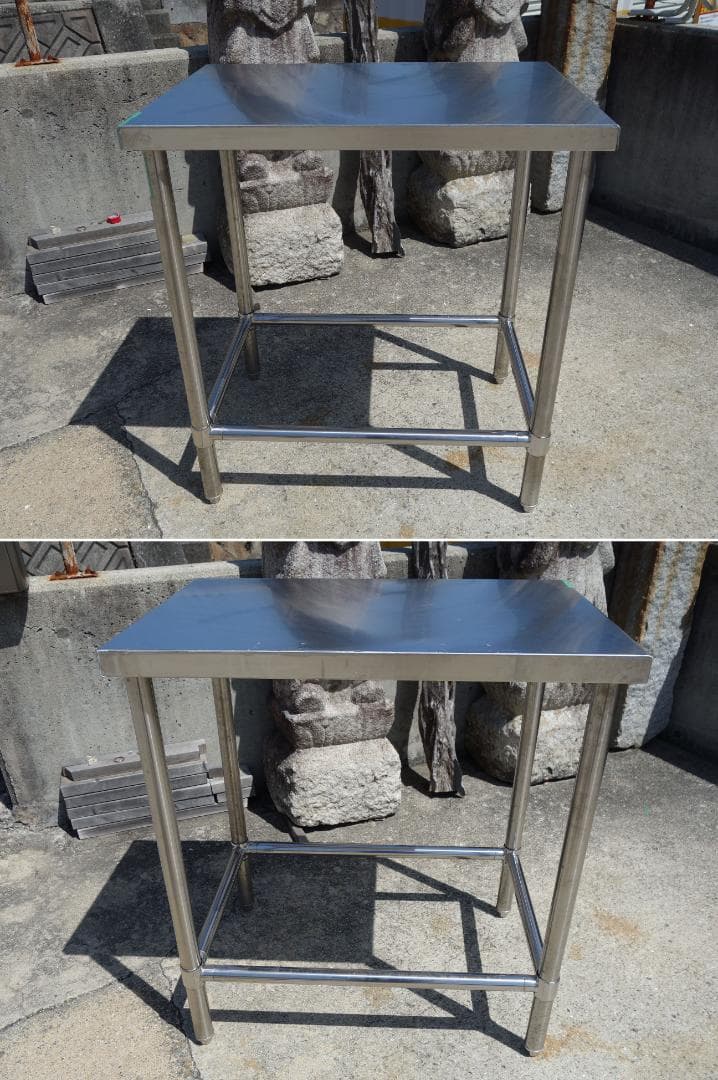 中古】M▽業務用 厨房 作業台 棚 ステンレス (Fe1835)