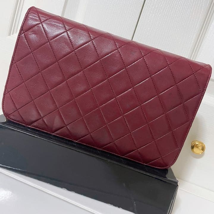 CHANEL シャネル マトラッセ チェーンショルダー ボルドー ゴールド金具