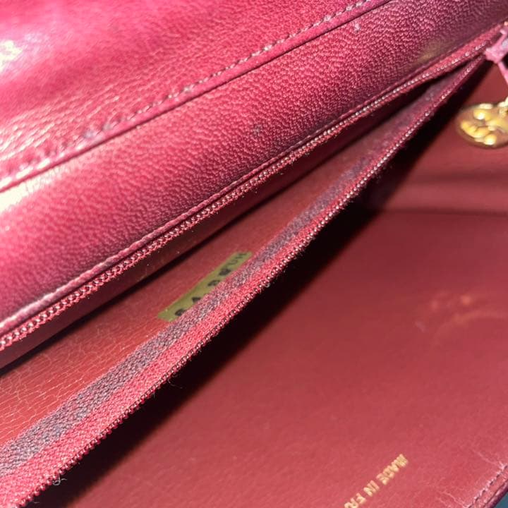 CHANEL シャネル マトラッセ チェーンショルダー ボルドー ゴールド金具