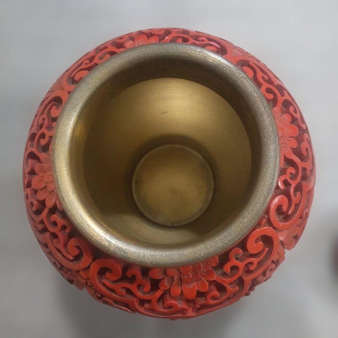 堆朱 中国美術工芸品 伝統美術 茶壺 蓋物