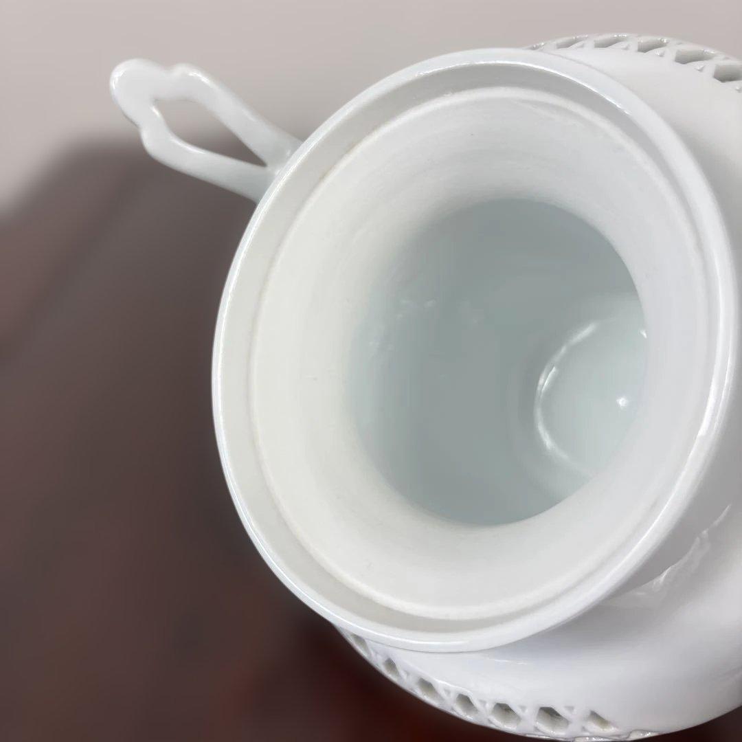 【有田焼】杉原一壷 白磁 香炉 透かし 三つ足香炉