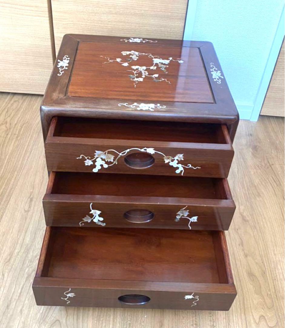 螺鈿 天然木 無垢材のチェスト