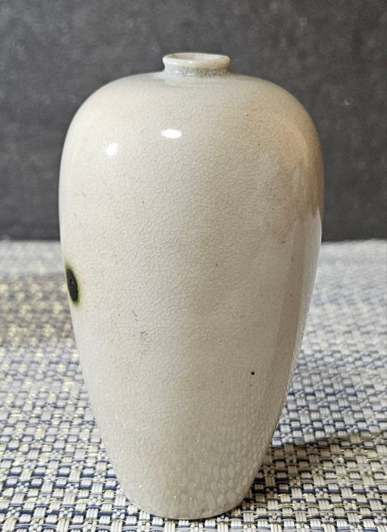 中国古陶磁器　中国古美術　古玩　清朝　 清代　白磁　点緑釉　小壺　花入　鼻煙壺