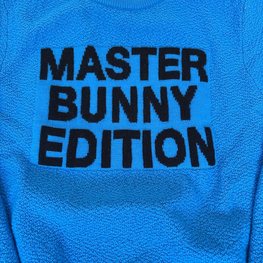 マスターバニー　裏地付き　ロゴ　ニット　セーター　ブルー　青　1サイズ　Ｍ
