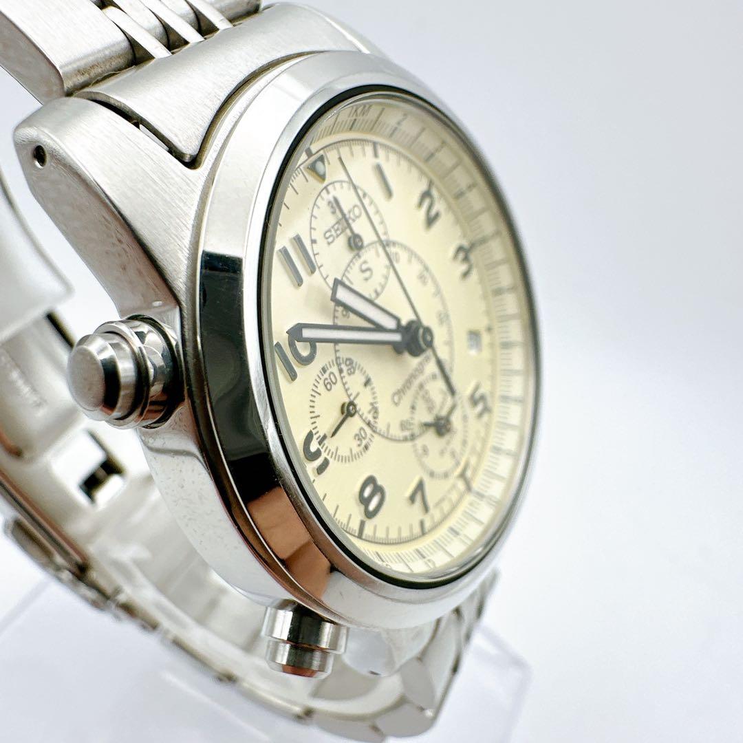 美品 稼動品 メンズ腕時計 SEIKO セイコークロノグラフ シルバー