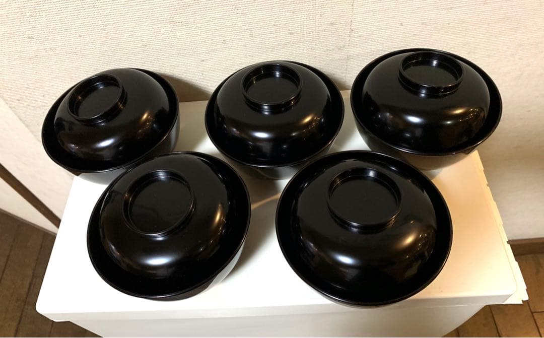 輪島塗汁椀5客揃金波蒔絵文様