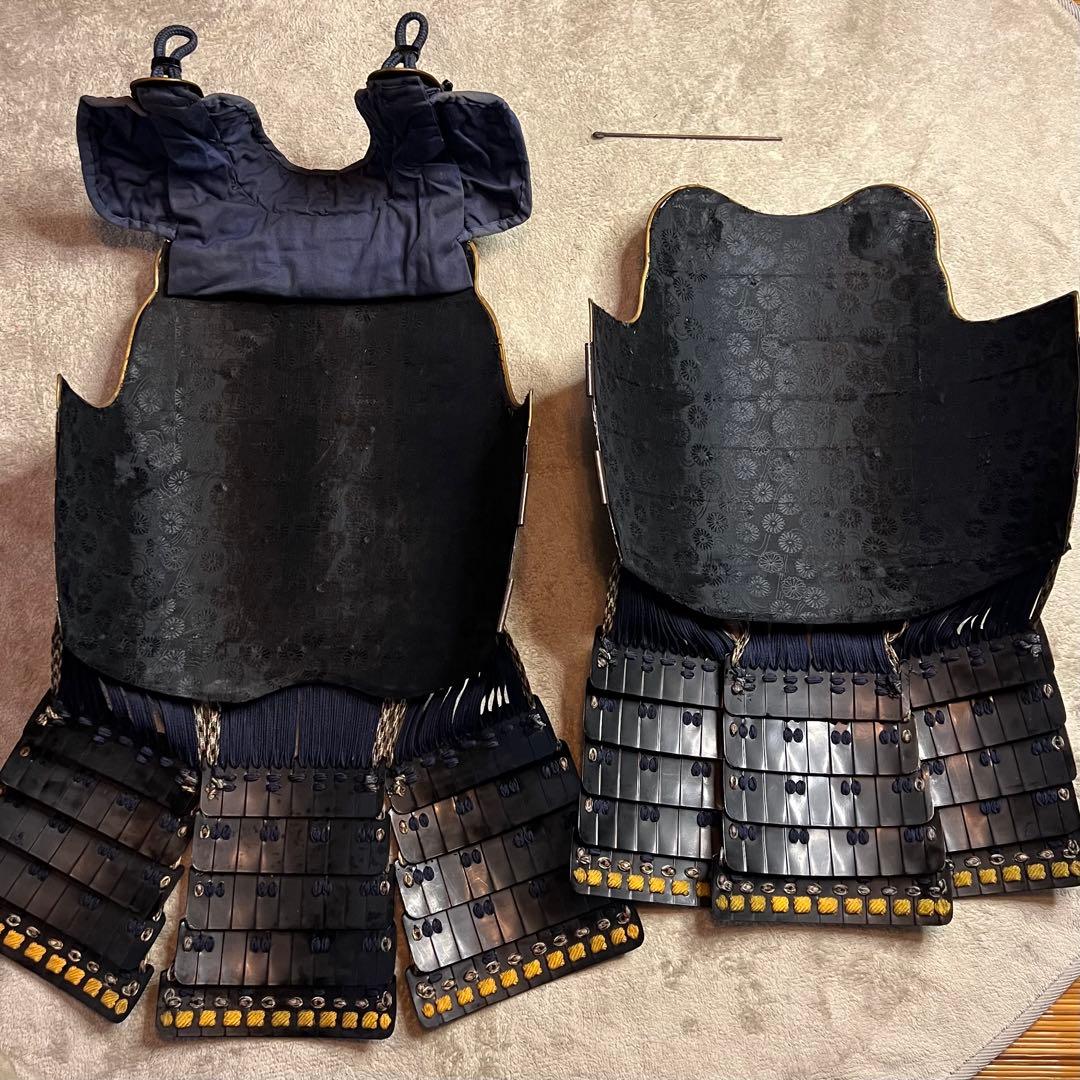 超美品！『薩摩国住光忍十一代作』日本 甲冑 錆胴鉄錆鋲当世具足『鎧 一式』等身大