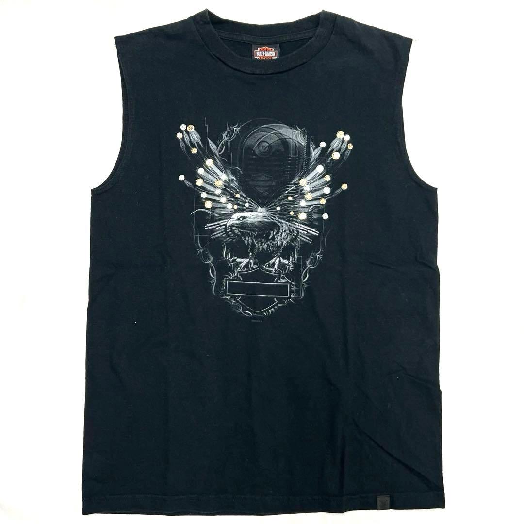 ハーレーダビッドソン ノースリーブTシャツ 00s USA製 L 黒 14742