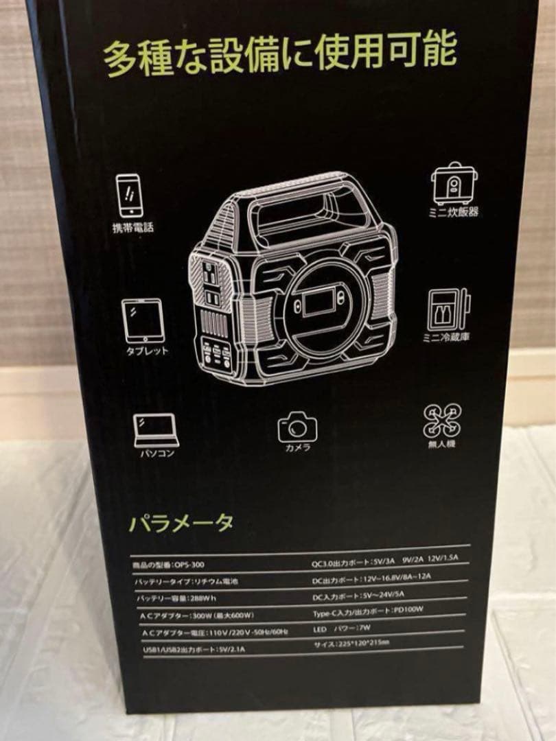 ポータブル電源 80000mAh キャンプ 車中泊 防災グッズ 照明 非常用電源