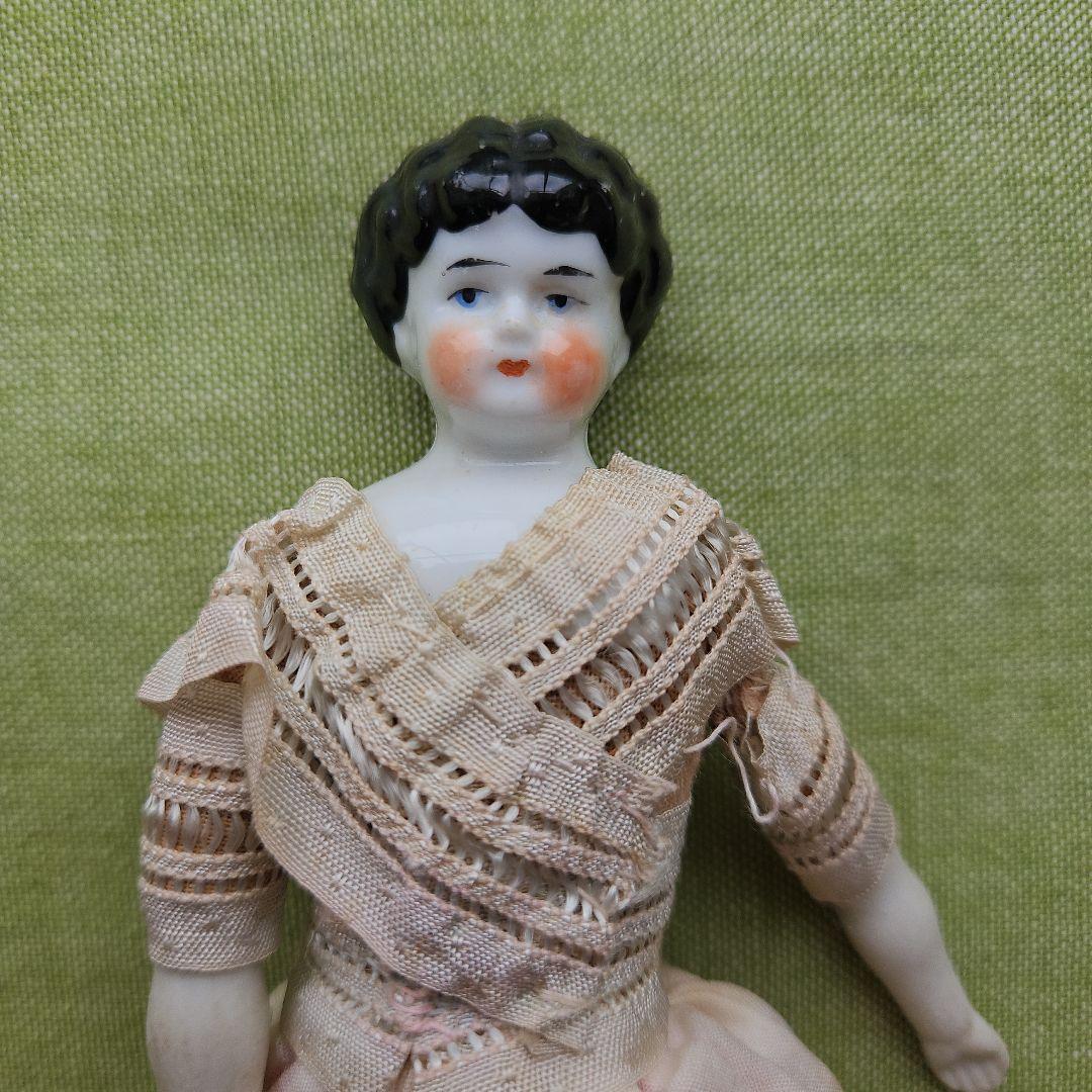 シャビーなチャイナヘッドドール ピンクッション 陶器人形 フランス