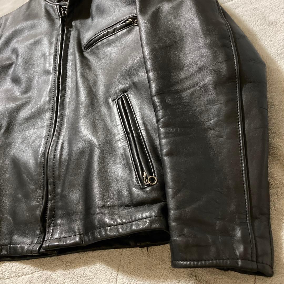 Schott 641 シングルライダース ボアライナー付 サイズ38 ブラック