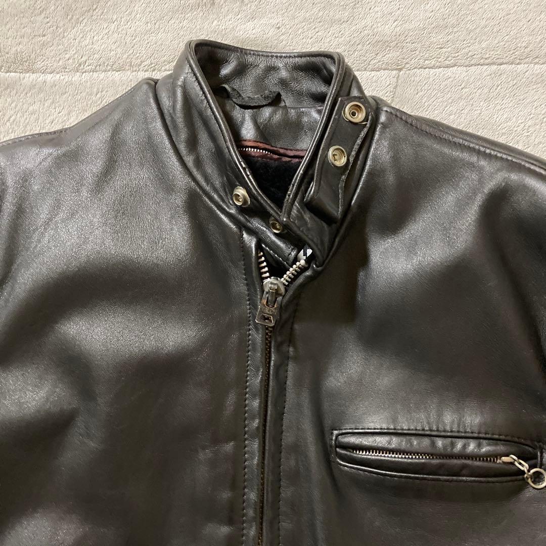 Schott 641 シングルライダース ボアライナー付 サイズ38 ブラック