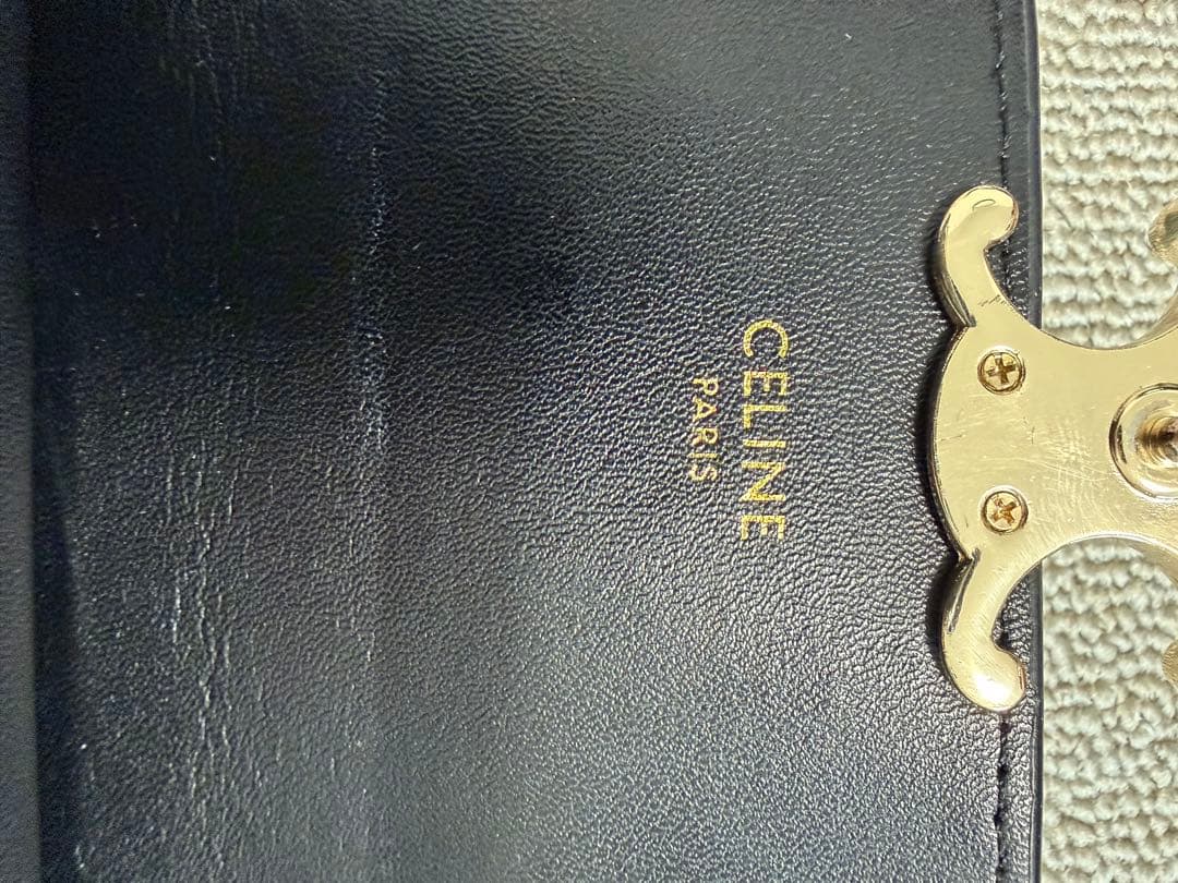 CELINE ブラック 三つ折り財布 トリンオフ