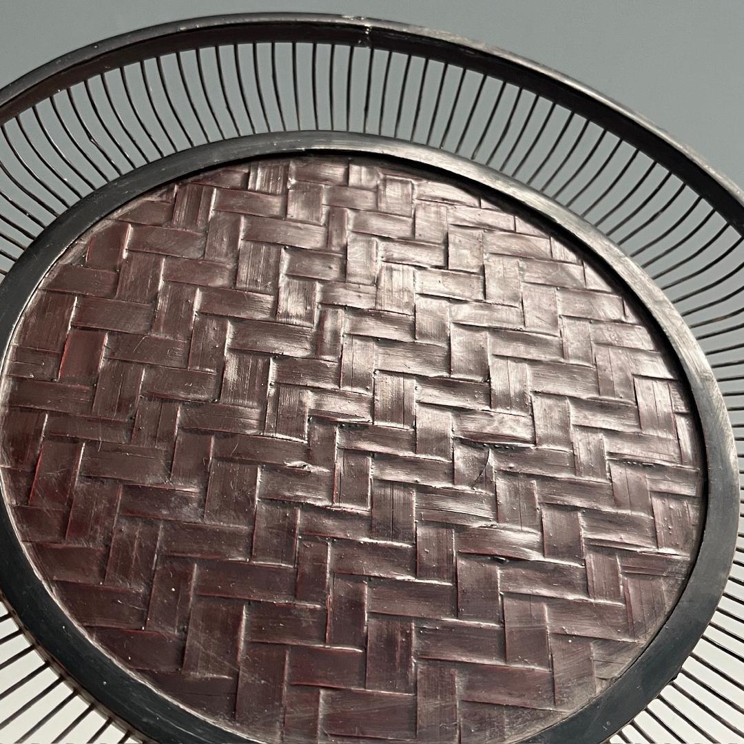 希少 蝶 駿河竹千筋細工 菓子器 明治時代 0.6㍉極小ひご竹細工家蒐集S62