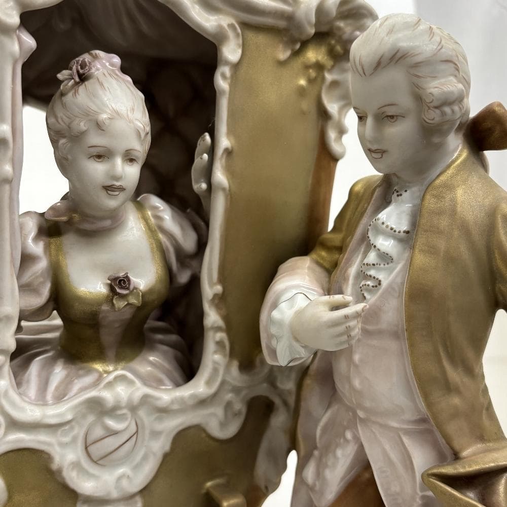 ロイヤル・ダックス・ボヘミア 貴族の輿 ロココ調 フィギュリン アールヌーボー