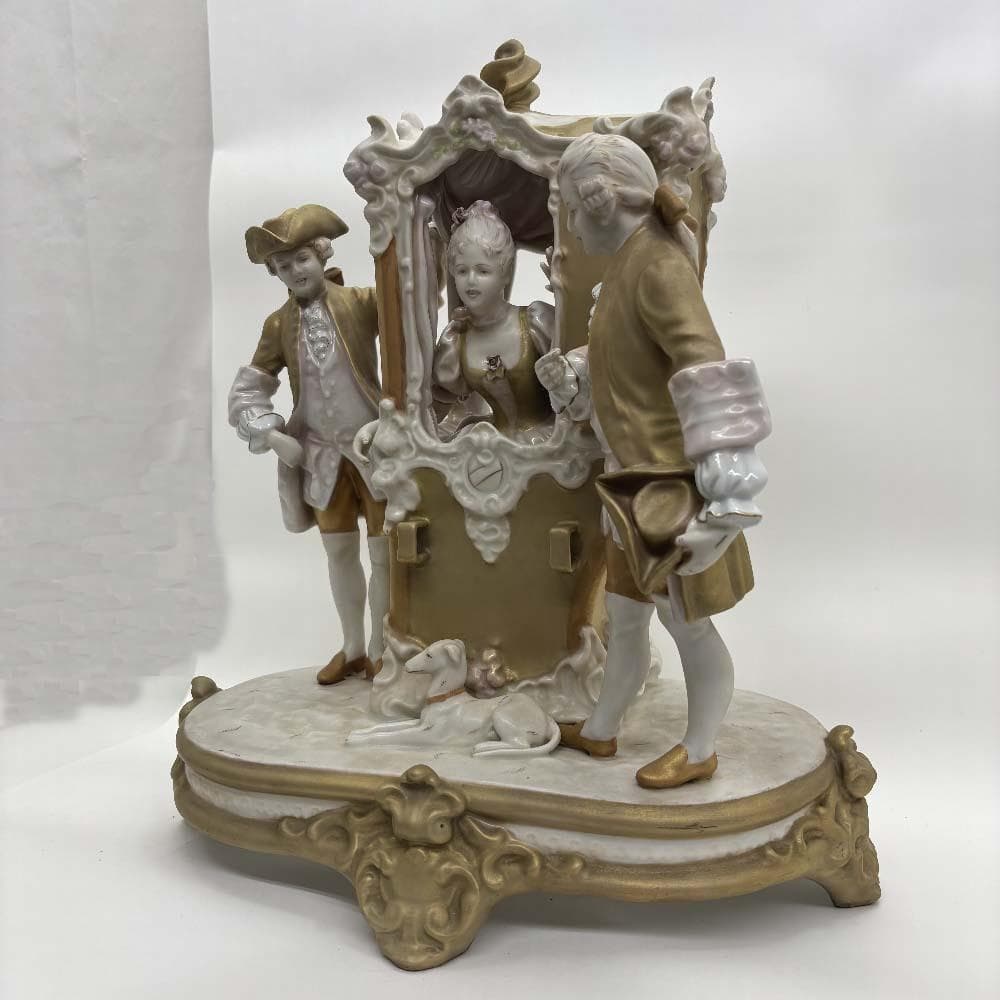 ロイヤル・ダックス・ボヘミア 貴族の輿 ロココ調 フィギュリン アールヌーボー