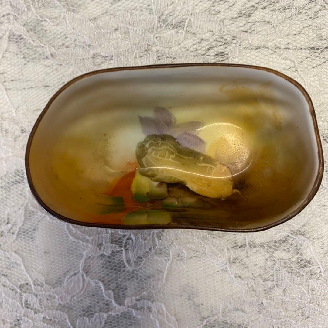 オールドノリタケ ハンドペイント ナッツディッシュ ピーナッツ