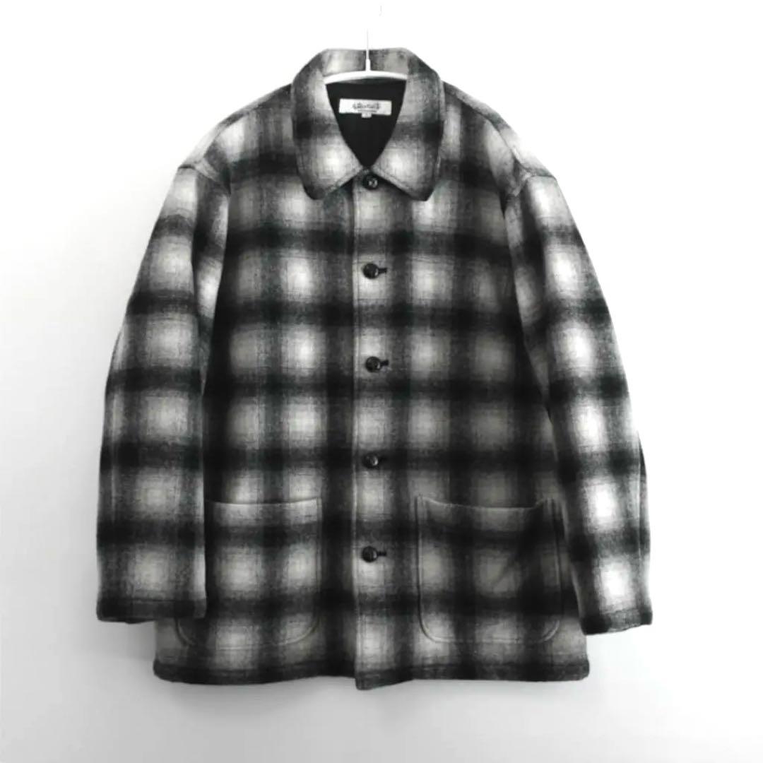 90s vintage オンブレチェック ウール ジャケット カバーオール - メルカリ