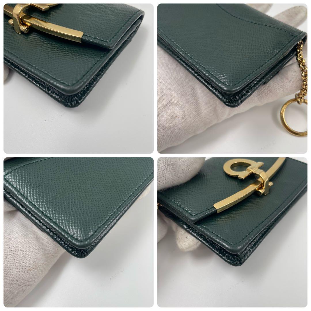 【希少色 極美品】フェラガモ ガンチーニ カードケース ケース キーリング