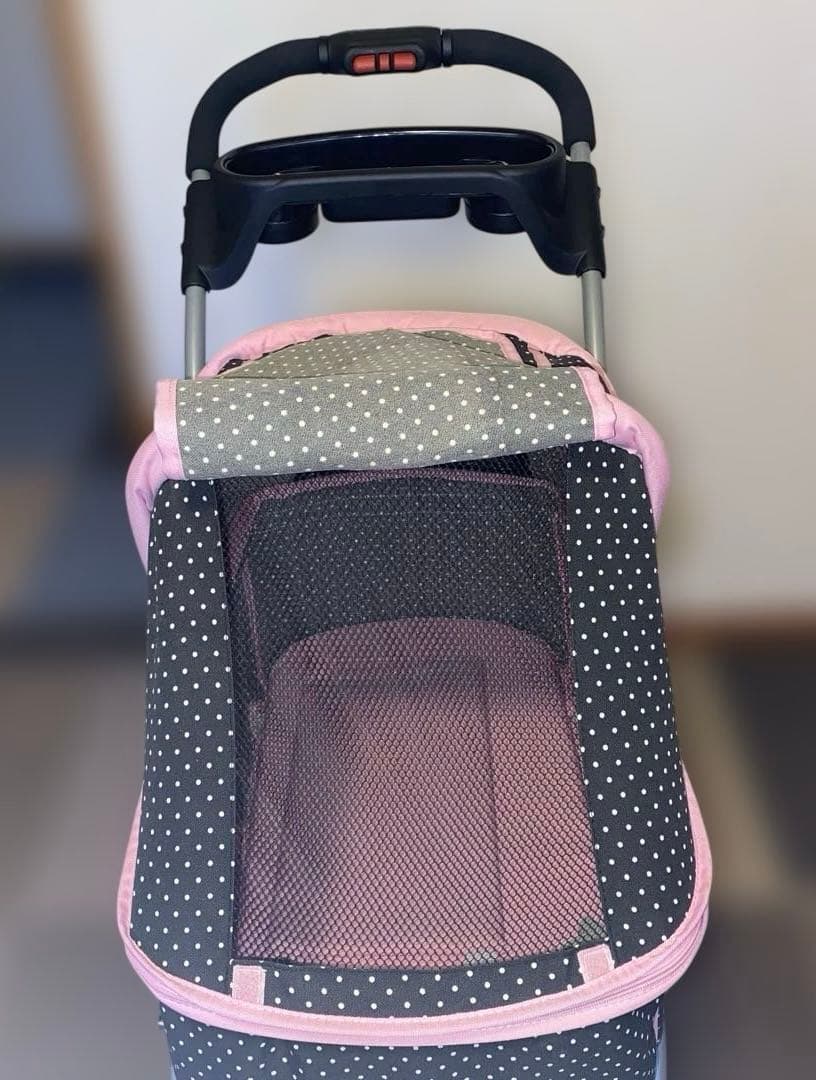 引き取り希望】ペットカート前輪が2輪のため安定感あり！3輪と