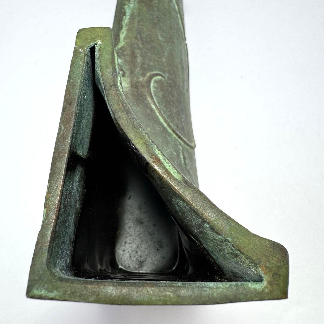 未使用 大森孝志 瑞峰堂 青銅 ブロンズ 蝶 花瓶 花器 共箱 説明書 高岡