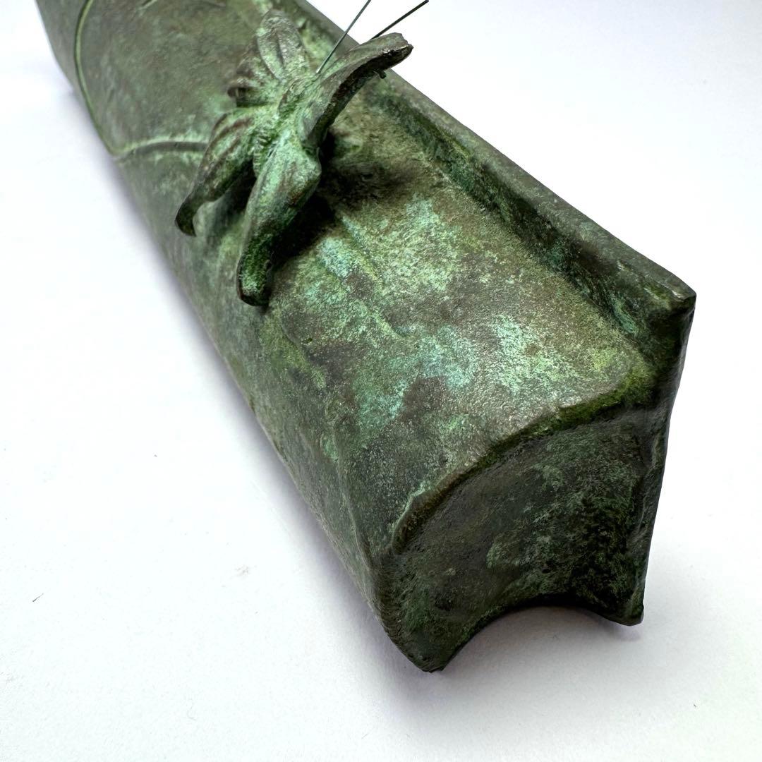 未使用 大森孝志 瑞峰堂 青銅 ブロンズ 蝶 花瓶 花器 共箱 説明書 高岡