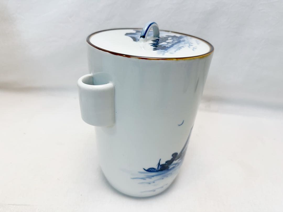 未使用 茶道具 玉堂窯 染付 山水絵 細水指 管耳付 底印 紙箱 - メルカリ