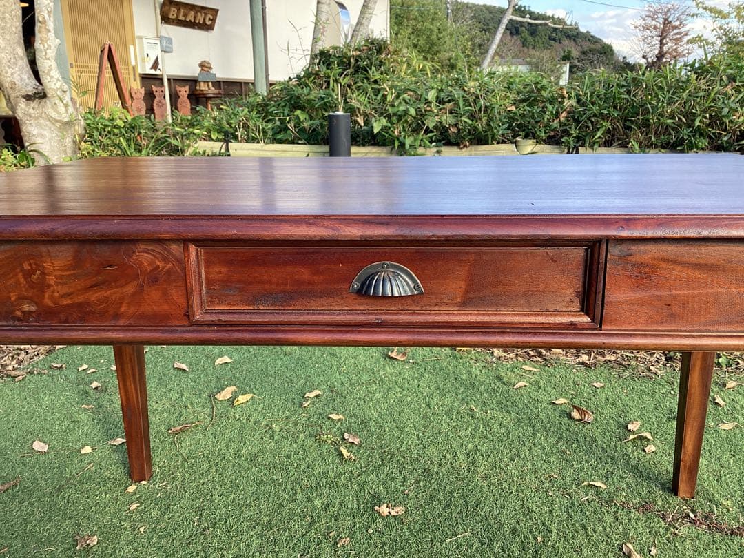 [梅村千恵美] アンティーク調　ダイニングテーブル　マホガニー