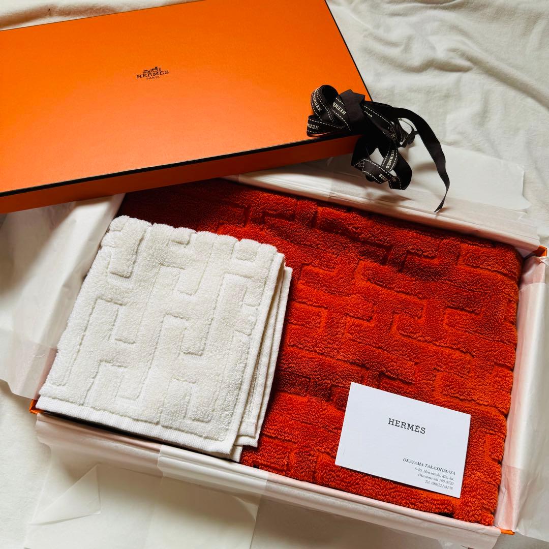 HERMES フェイスタオル カレ・タオル セット