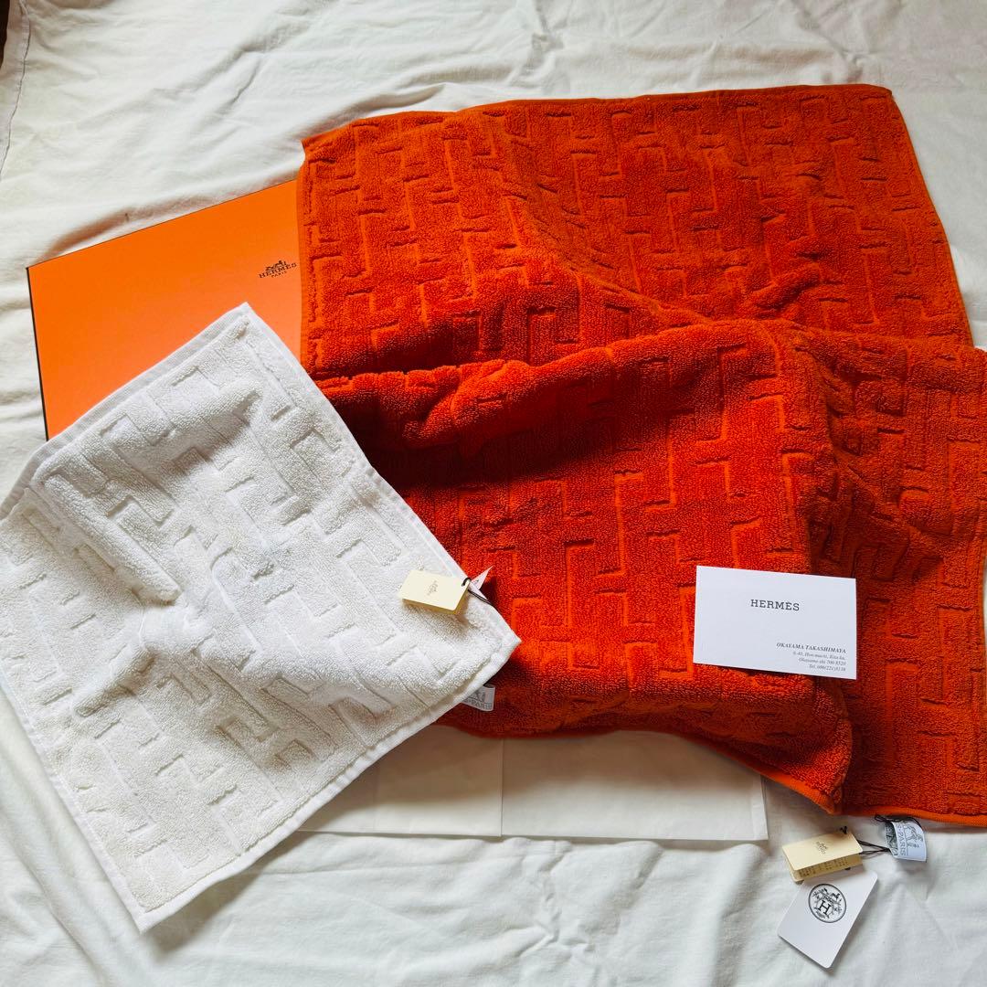 HERMES フェイスタオル カレ・タオル セット