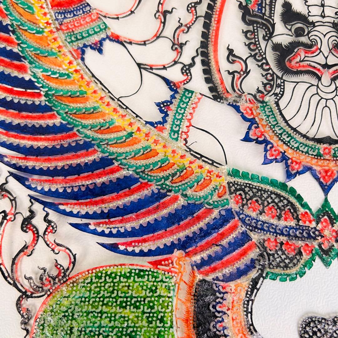 水牛 切り絵 ガルーダ タイ インドネシア 民芸品 アート バリ島 神聖な