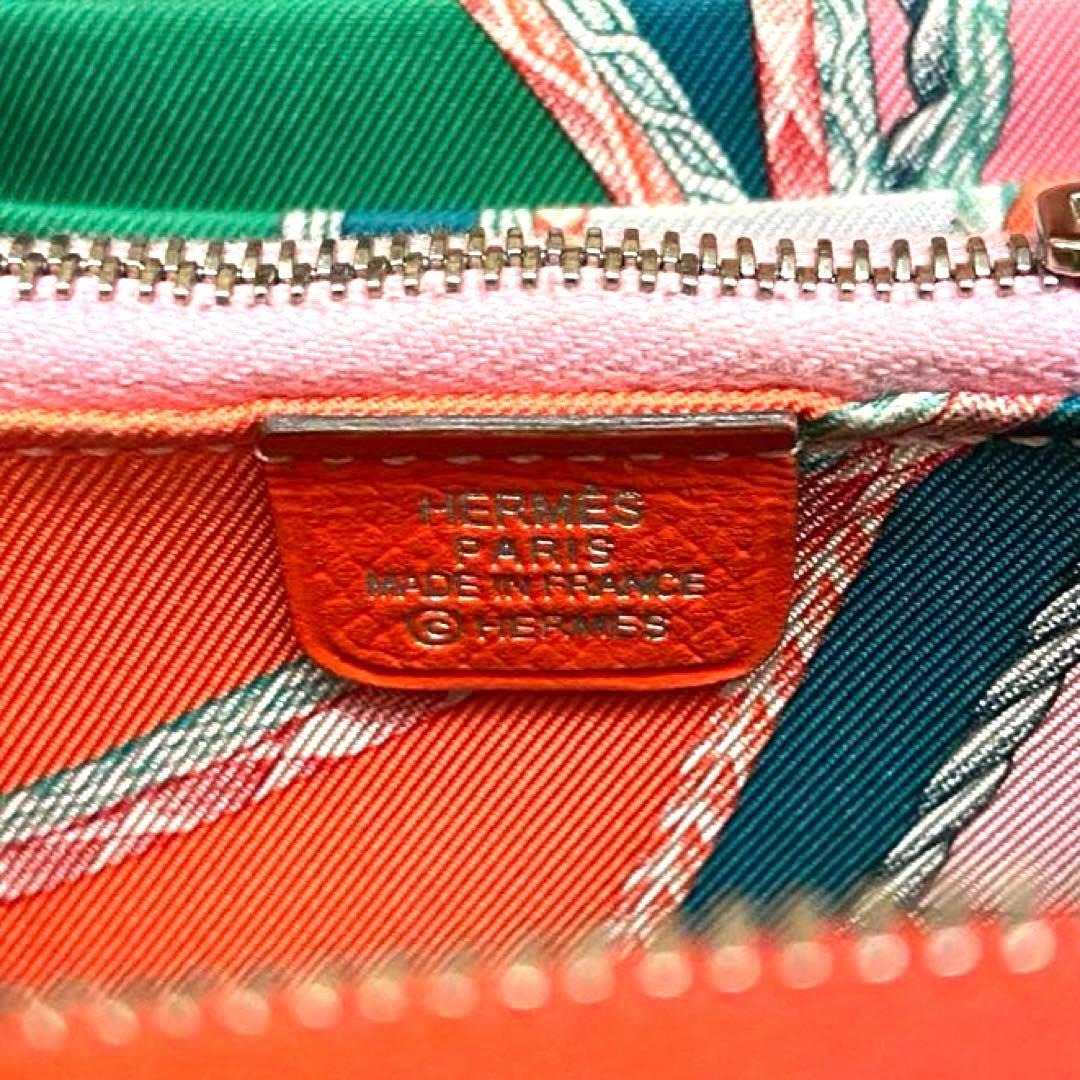 希少 エルメス アザップシルクイン コンパクトラウンドジップ ローブデュソワール