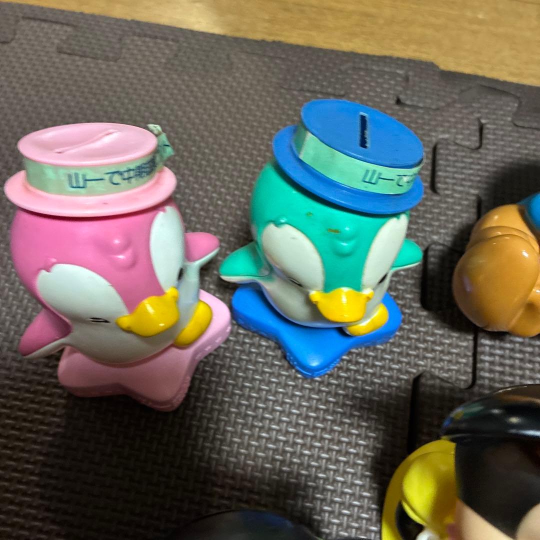 超希少ディズニーレトロ　ソフビ貯金箱ミッキーマウスキューピー山一三菱ワリコー三洋