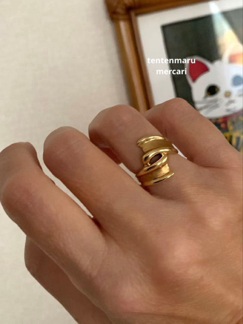 直*子様 ジュエリーマキ ☆ K18 ワイドツイストリング ☆ 幅広地金リング