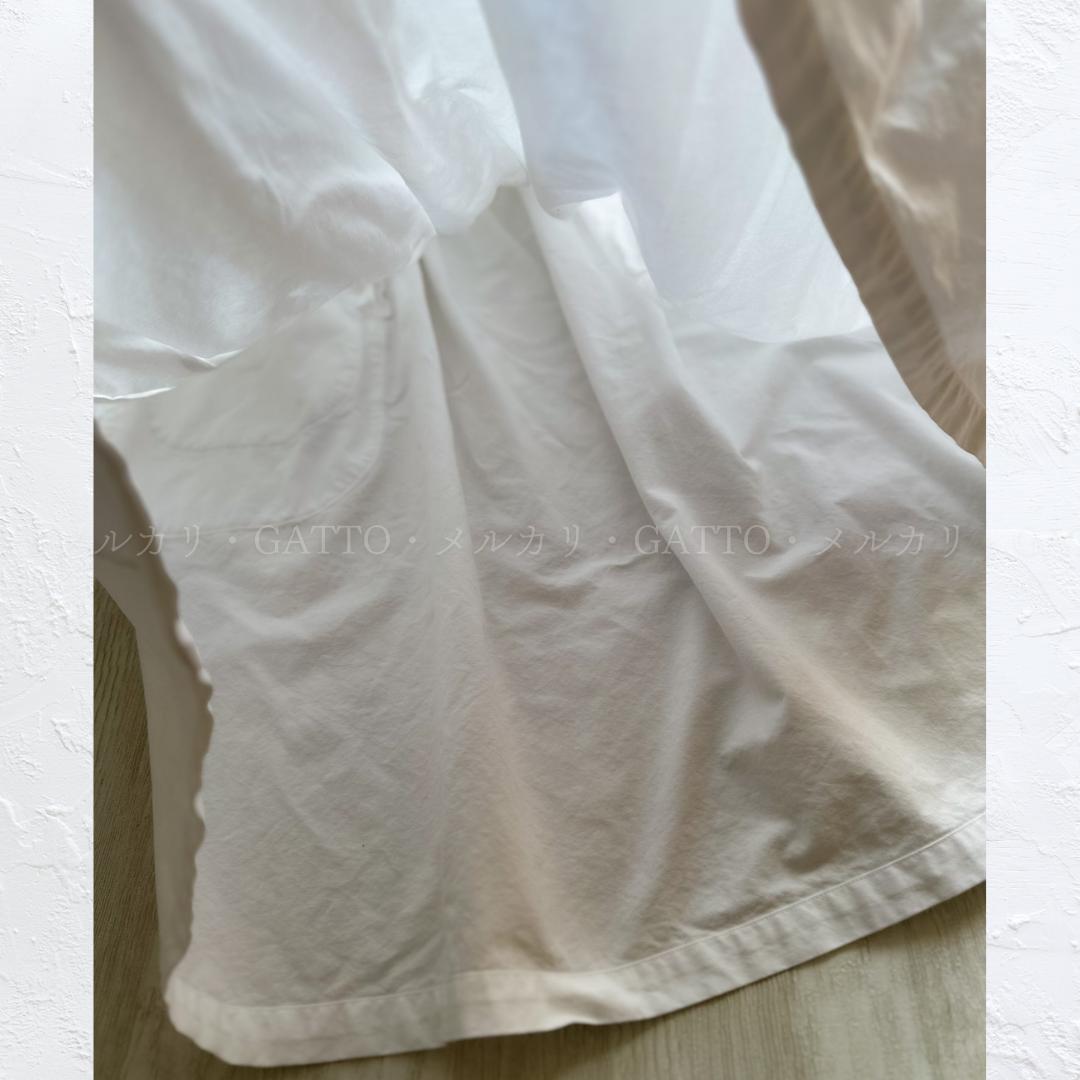 homspun オックス ダブルポケット ギャザースカート ホワイト